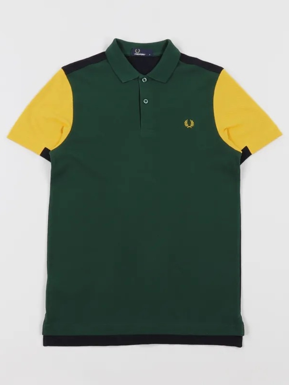 Fred Perry Bold Cuff Insert Pique Polo Shirt Ivy Green, Carbon Blue, Yellow RARE - Picture 5 of 16